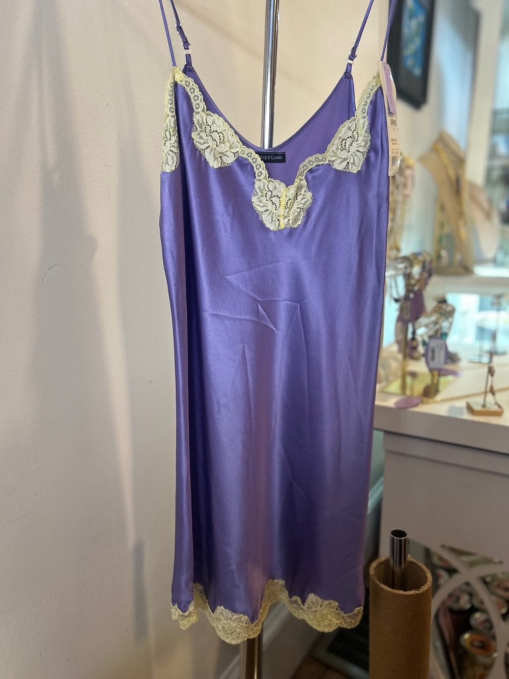 Lavender 100% Silk Teddy with Beautiful Lace Trim - Women Intimates & Sleepwear
